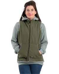 Women's Sherpa-Lined Duck Vest - Heavyweight Cotton Softstone Shell Insulated