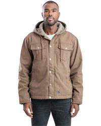 Women's Sherpa-Lined Cotton-Lycra Twill Hooded Work Jacket with Insulation