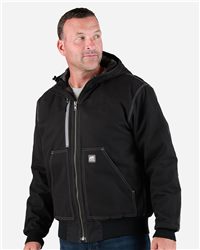 Men's Heavy-Duty Water-Repellent Cotton Duck Hooded Jacket with Pockets
