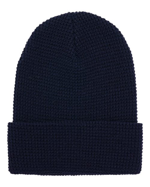 YP Classics Waffle Cuffed Knit Beanie – Premium Hypoallergenic Acrylic