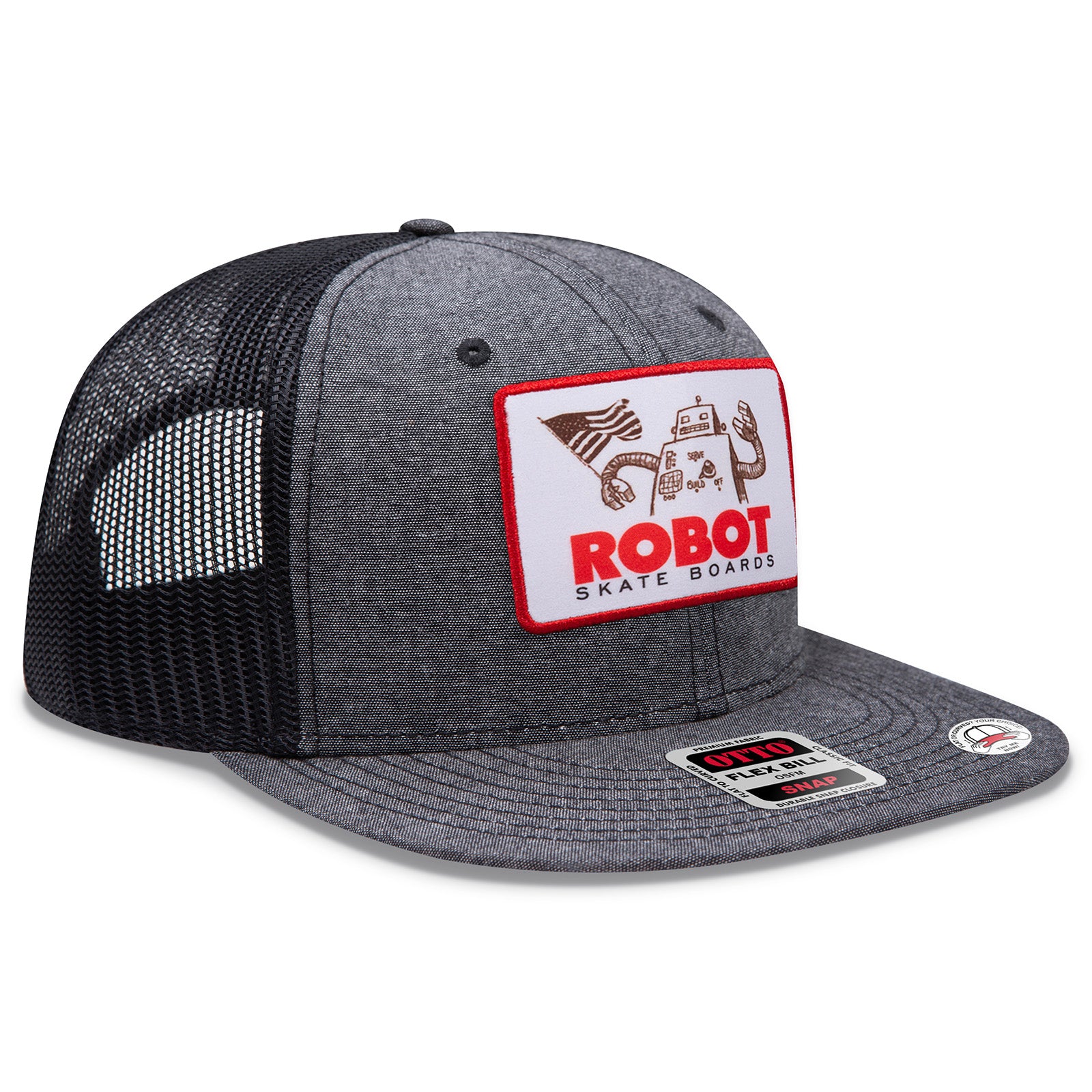 OTTO SNAP 6-Panel Mid-Profile Mesh Back Trucker Snapback Hat