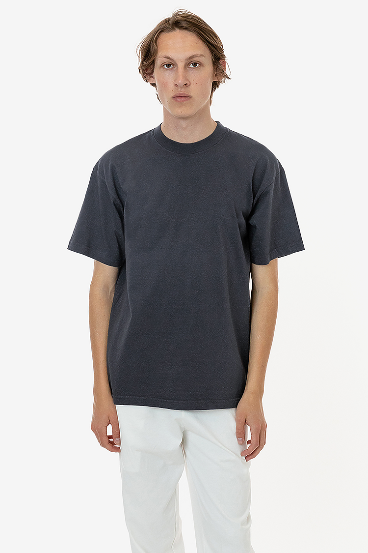 Premium Garment-Dyed Heavyweight Cotton Crewneck T-Shirt - Durable & Shrink-Free