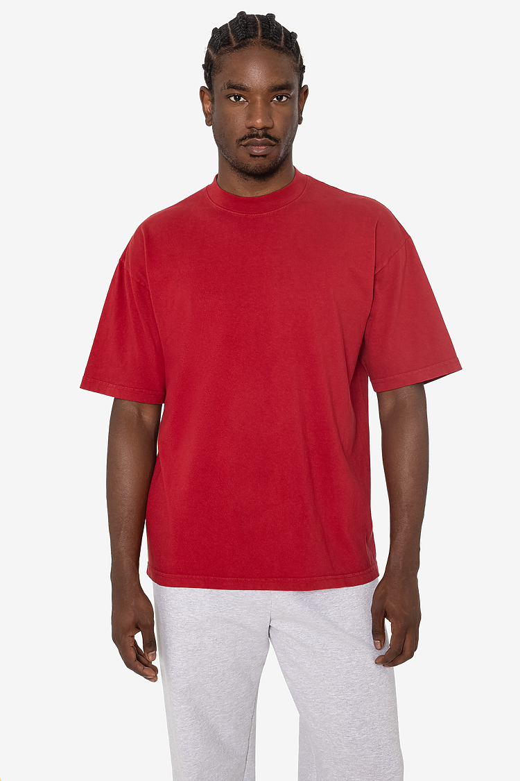 Premium Garment-Dyed Heavyweight Cotton Crewneck T-Shirt - Durable & Shrink-Free