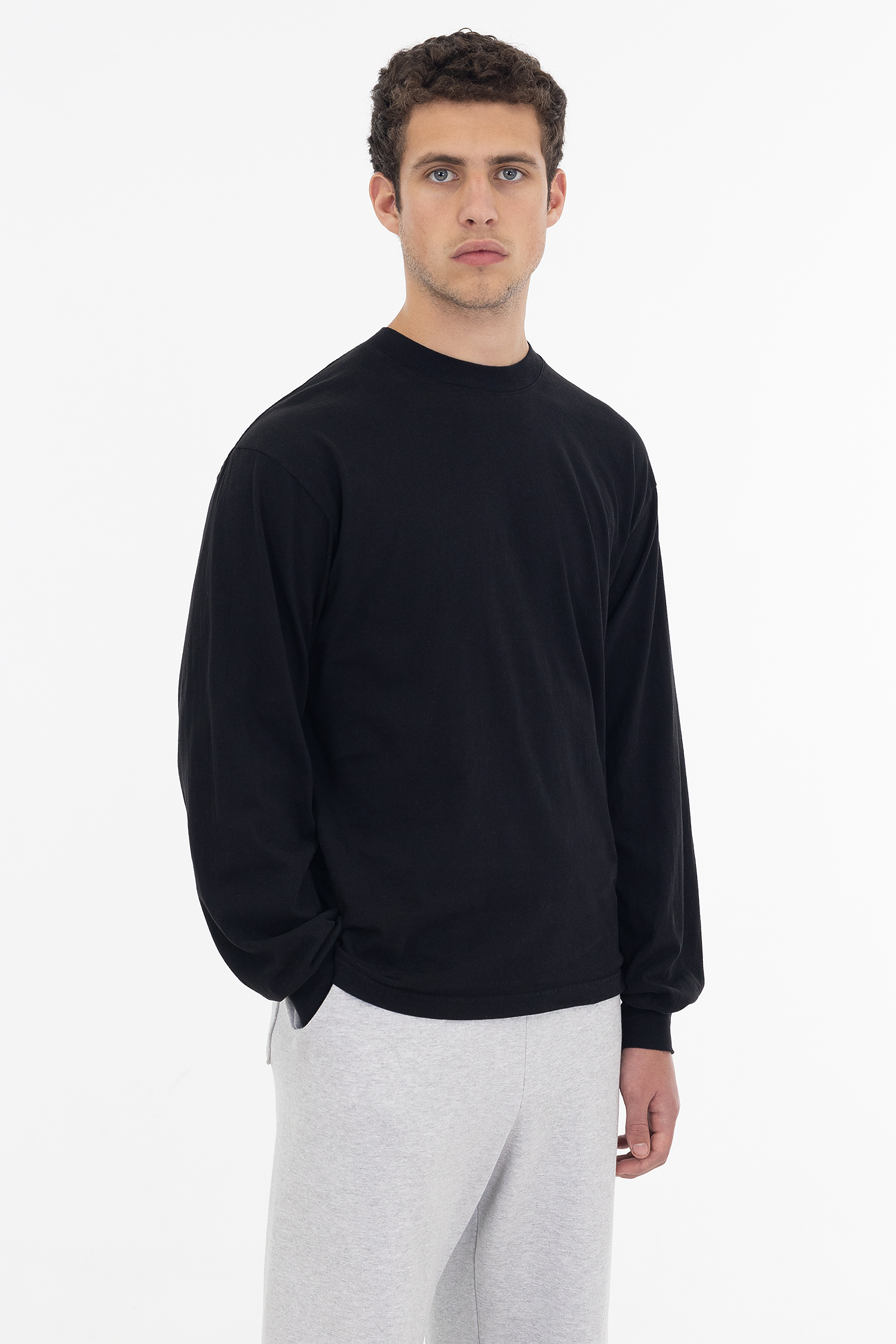 Heavyweight Garment Dye Long Sleeve Crewneck T-Shirt – 6.5oz Shrink Free Cotton