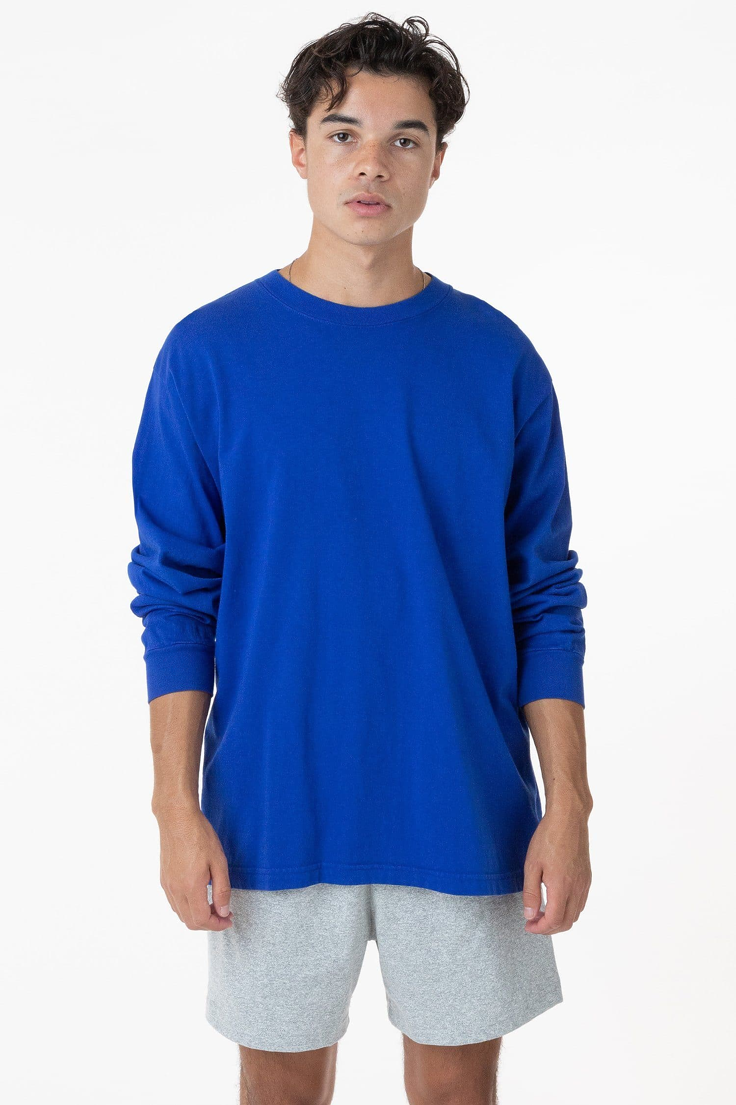 Heavyweight Garment Dye Long Sleeve Crewneck T-Shirt – 6.5oz Shrink Free Cotton