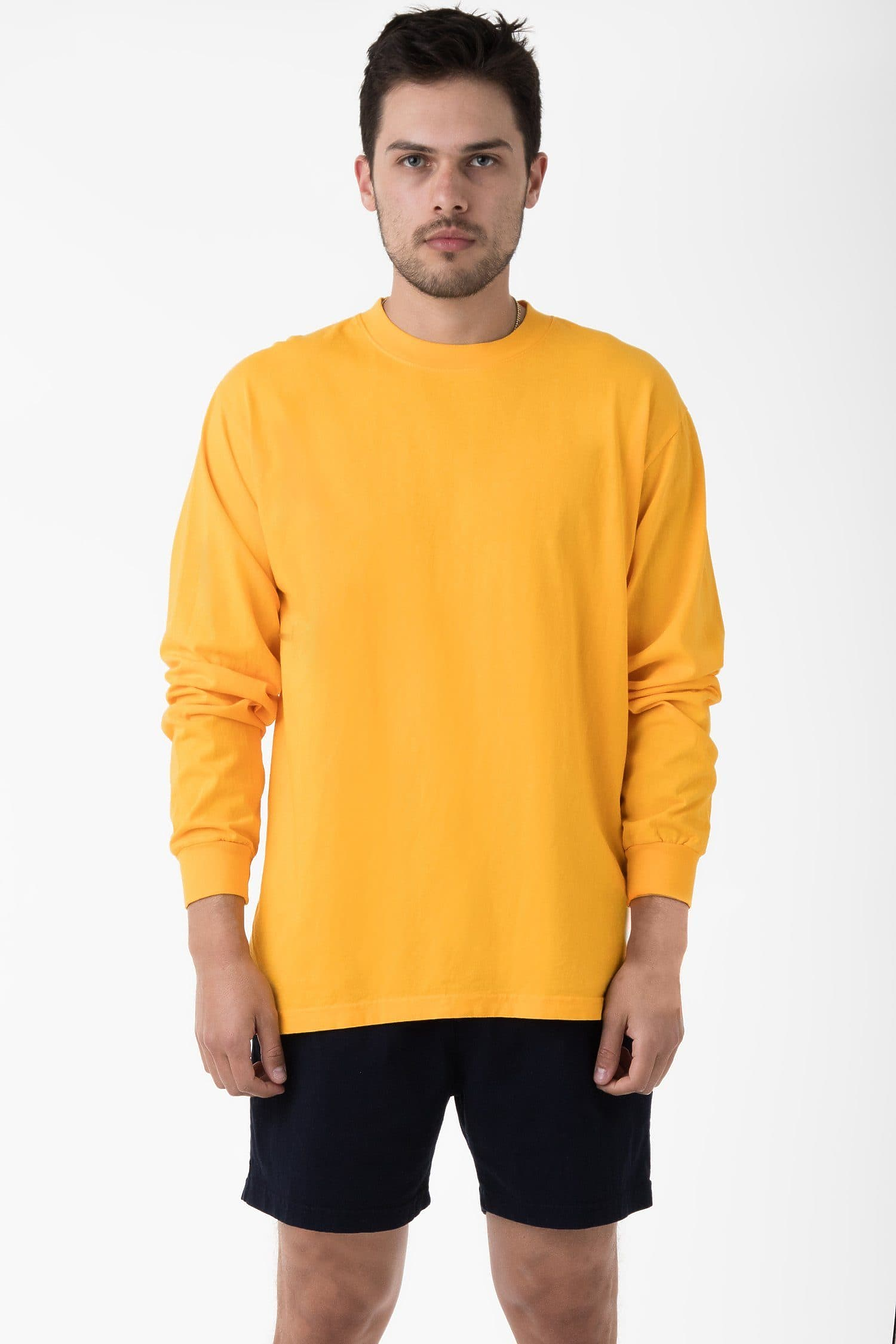 Heavyweight Garment Dye Long Sleeve Crewneck T-Shirt – 6.5oz Shrink Free Cotton