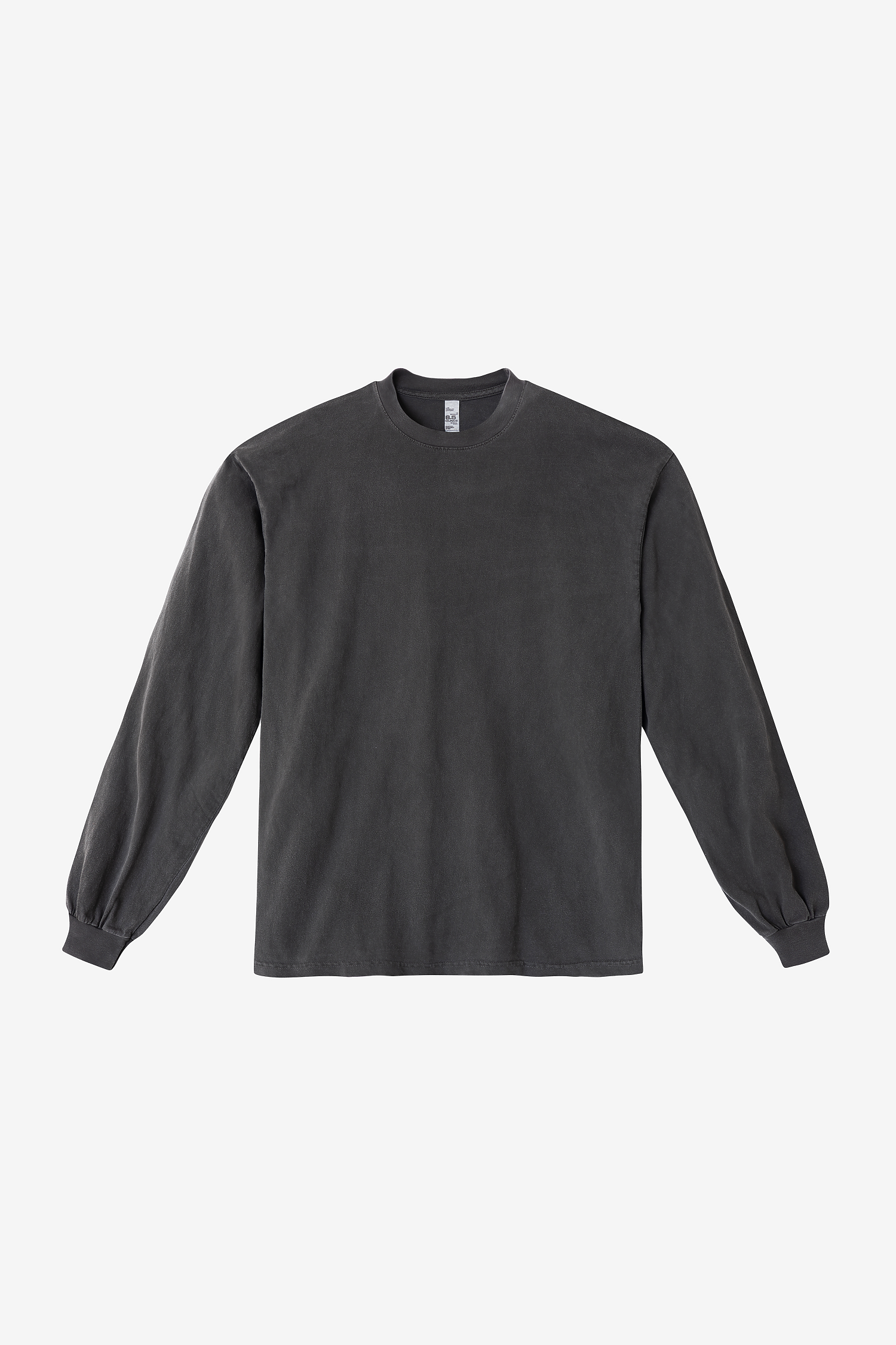 Heavyweight Garment Dye Long Sleeve Crewneck T-Shirt – 6.5oz Shrink Free Cotton