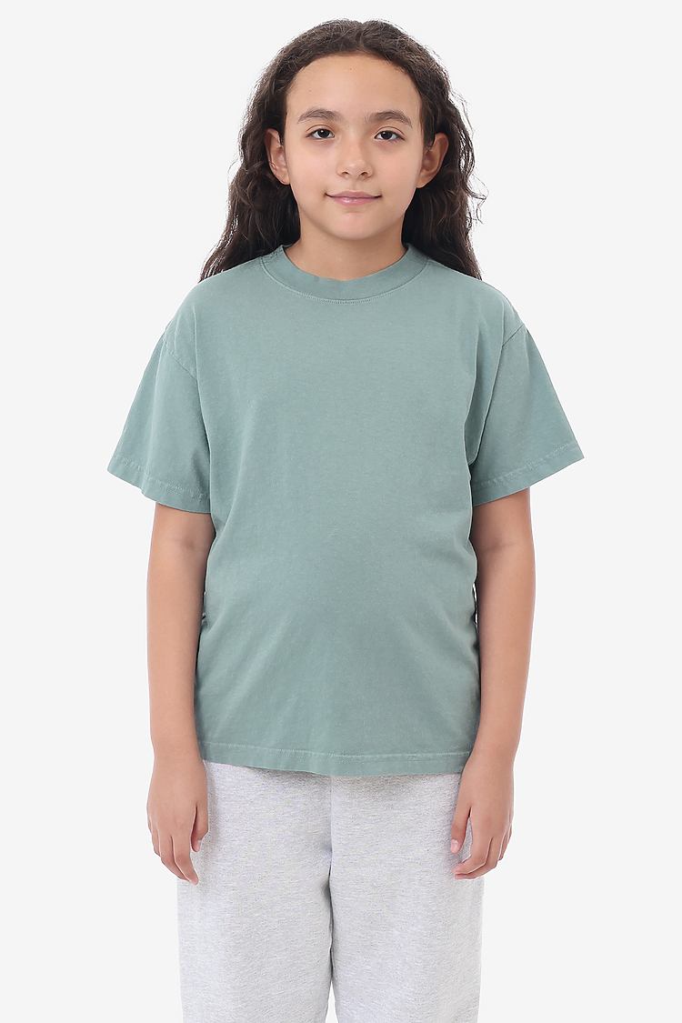 Kids Unisex Garment Dyed Short Sleeve Cotton T-Shirt - Comfortable Durable Playwear