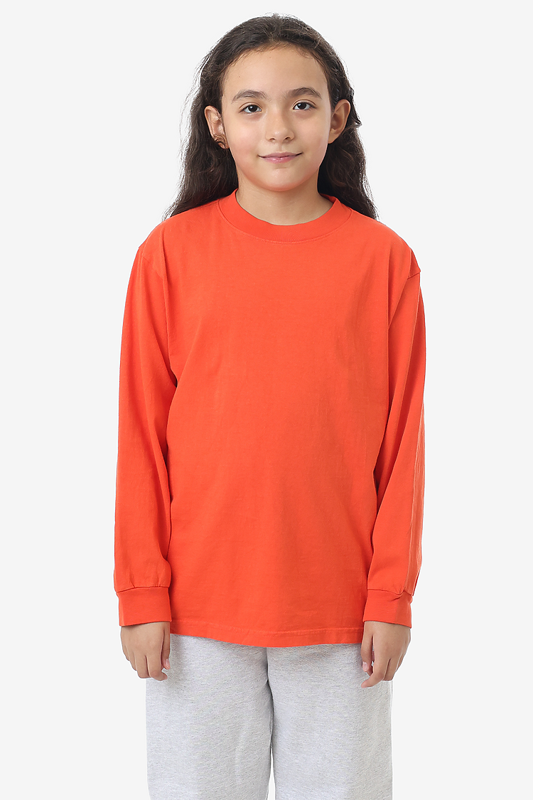 Premium Kids' Unisex Garment Dye Long Sleeve Cotton Tee – Shrink-Free Comfort