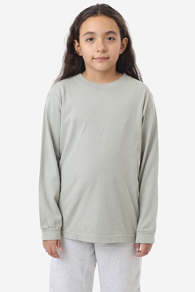 Premium Kids' Unisex Garment Dye Long Sleeve Cotton Tee – Shrink-Free Comfort