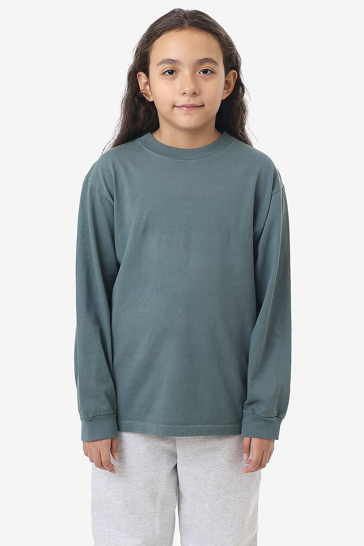 Premium Kids' Unisex Garment Dye Long Sleeve Cotton Tee – Shrink-Free Comfort
