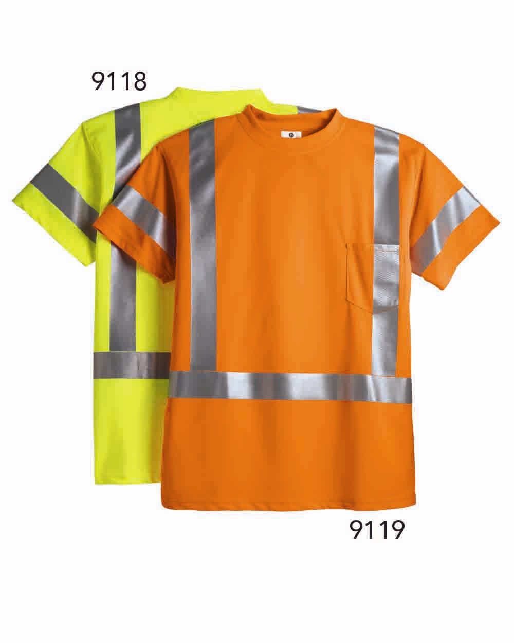 Kishigo Unisex Class 3 Reflective Safety T-Shirt with Pocket