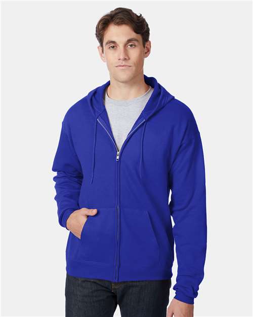 Hanes EcoSmart® Full‑Zip Hooded Sweatshirt – Sustainable Unisex Fleece