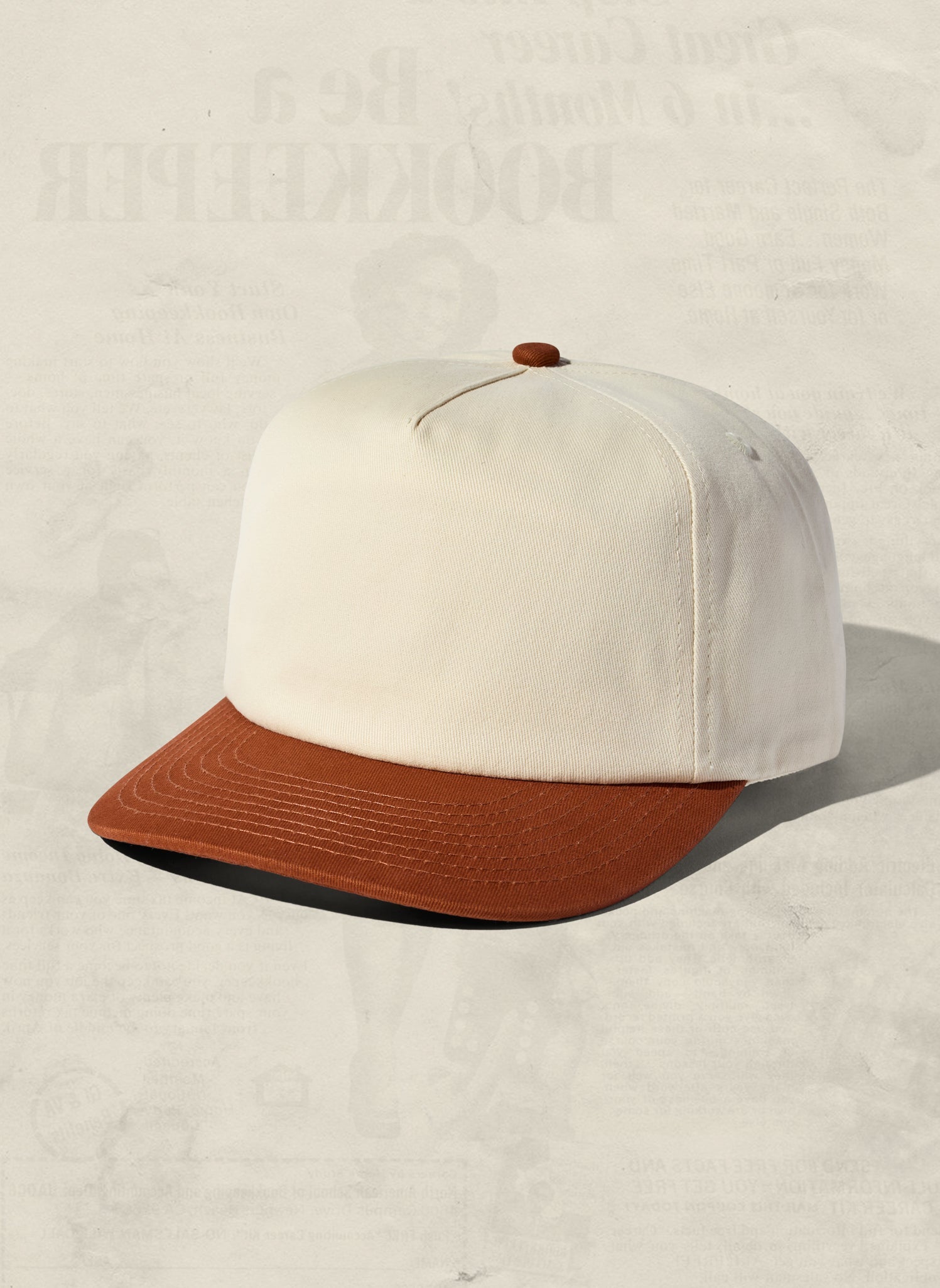 Two-Tone Brushed Cotton Workhorse Snapback Hat with Mesh Liner