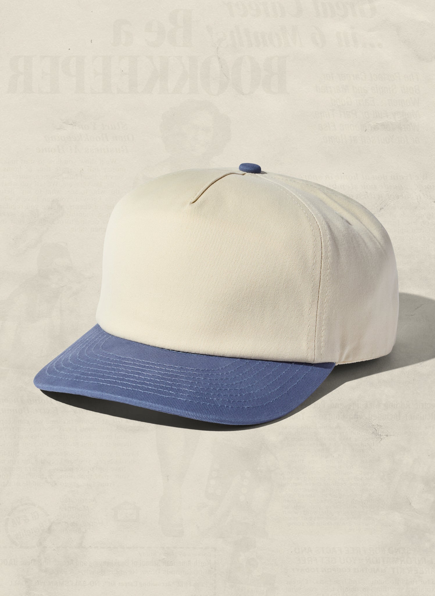 Two-Tone Brushed Cotton Workhorse Snapback Hat with Mesh Liner