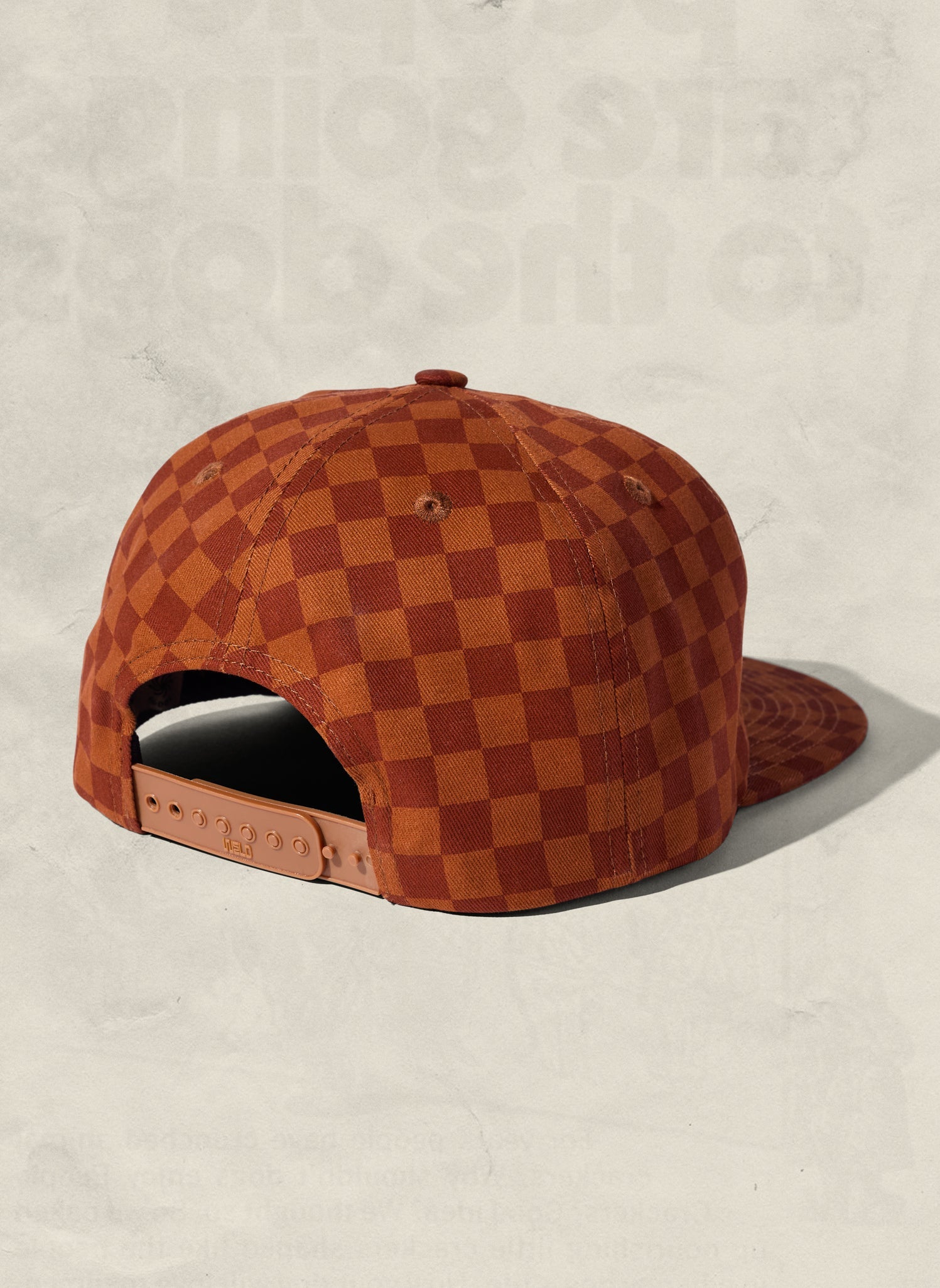 Tonal Checkerboard Cotton Twill Snapback Hat with Adjustable Clasp