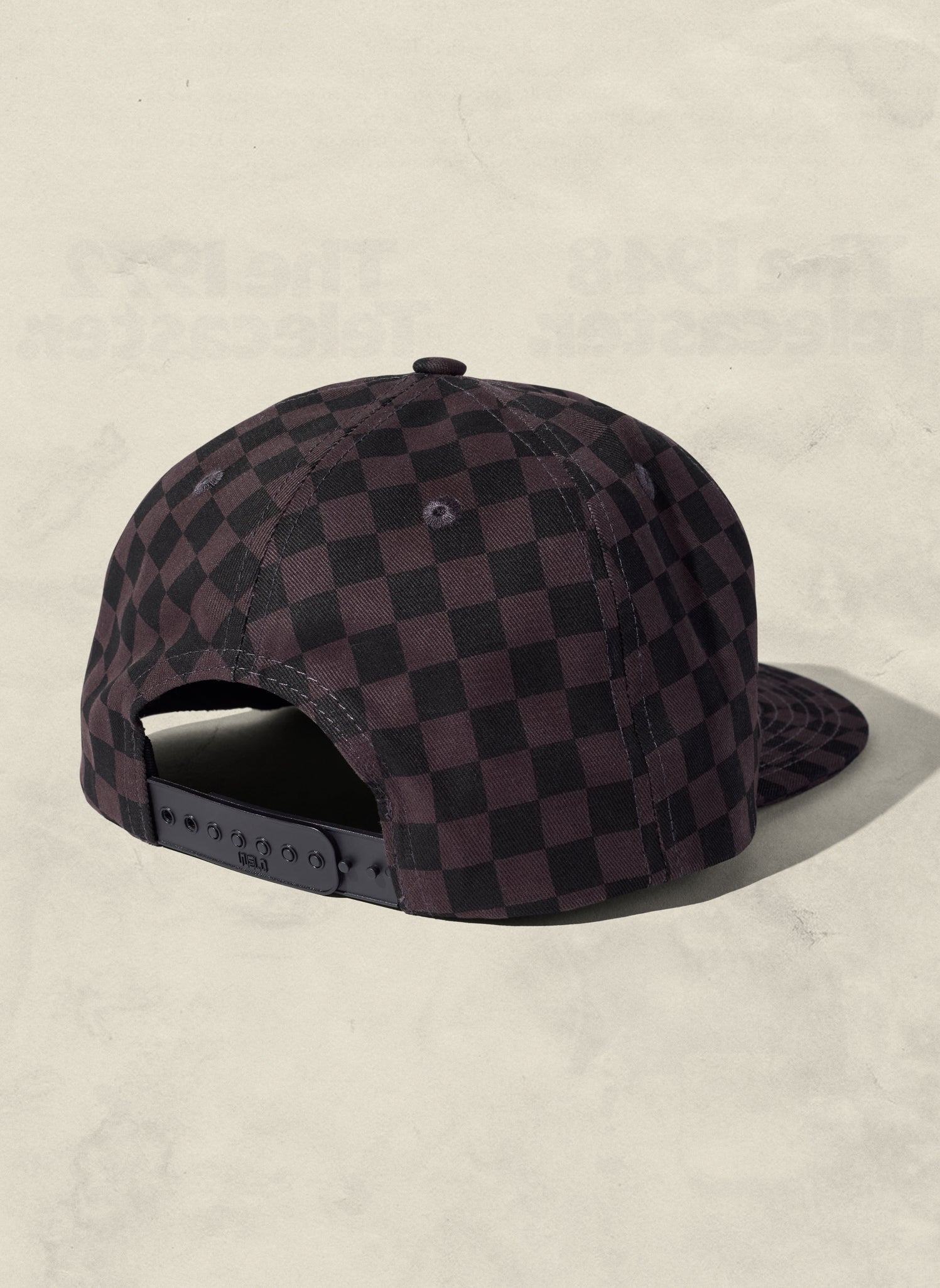 Tonal Checkerboard Cotton Twill Snapback Hat with Adjustable Clasp