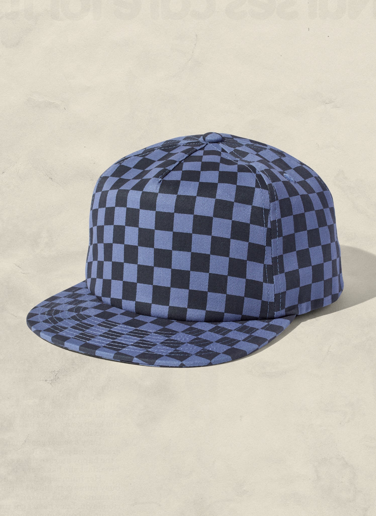Tonal Checkerboard Cotton Twill Snapback Hat with Adjustable Clasp