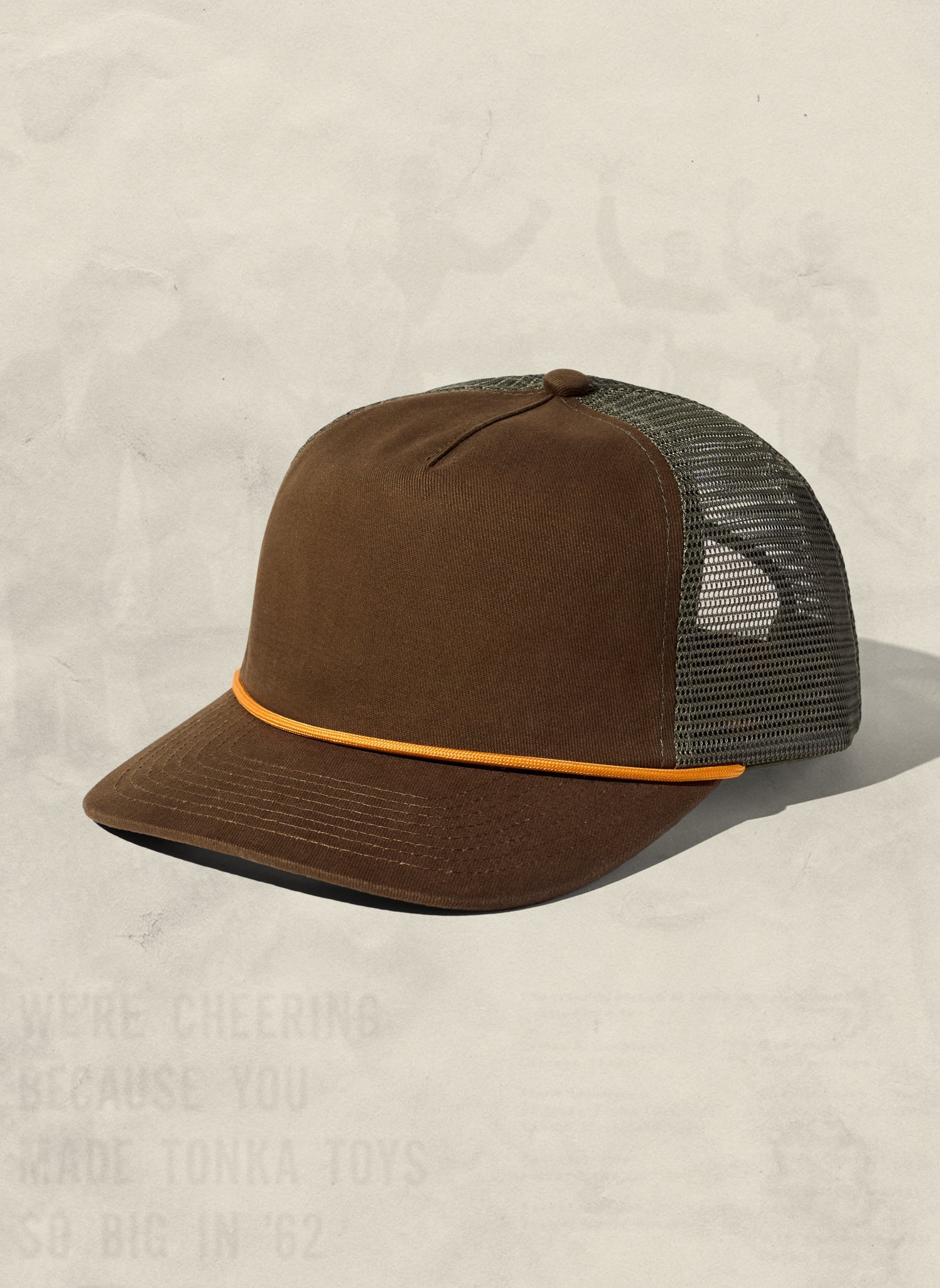 Brushed Cotton Rope Trucker Hat with Curved Brim Snapback