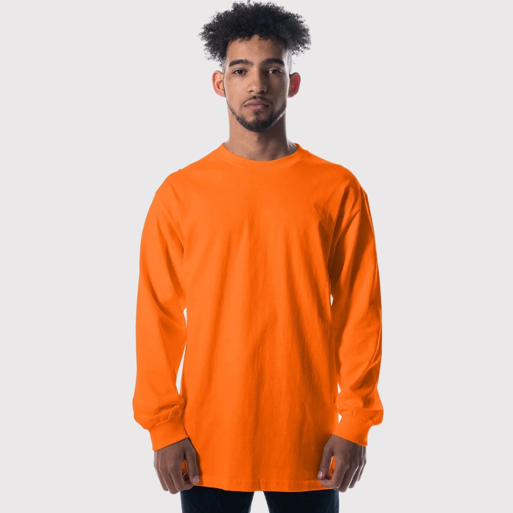 Men's Heavyweight Open-End Cotton Long Sleeve Tee | Durable Classic Fit Shirt