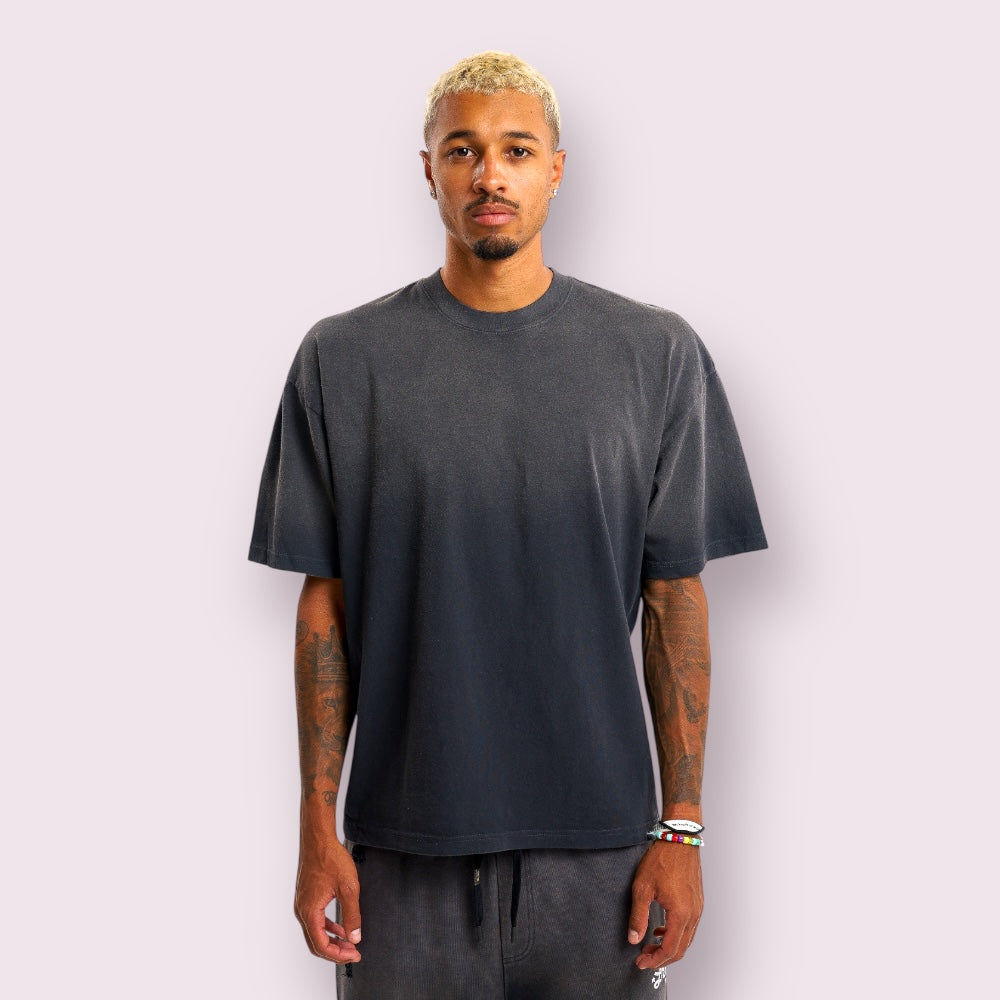 Unisex Heavyweight Garment-Dyed Cotton Tee High Rib Collar Shrink-Free