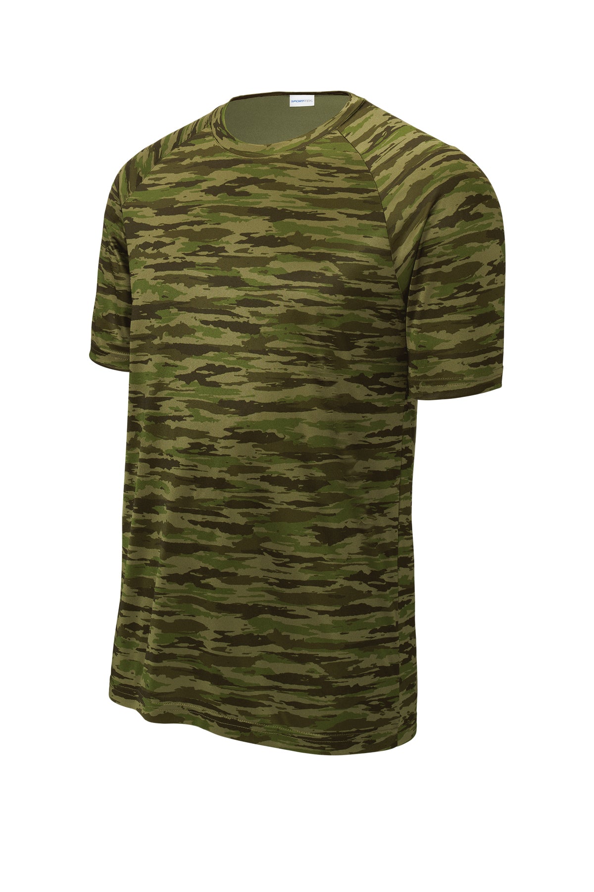 Sport-Tek Drifting Camo Performance Tee: Moisture-Wicking, UV Protection, Athletic Style