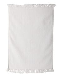 Q-Tees Fringed Fingertip Cotton Towel, Velour and Terry Finish