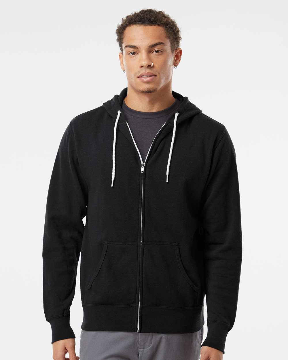 Independent Trading Co. Unisex Lightweight Full-Zip Hooded Fleece Sweatshirt