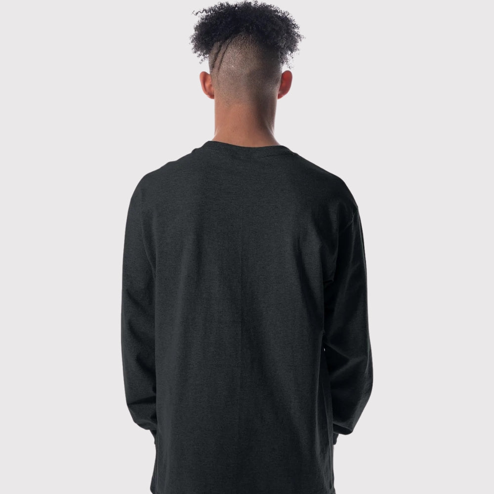 Men's Heavyweight Open-End Cotton Long Sleeve Tee | Durable Classic Fit Shirt