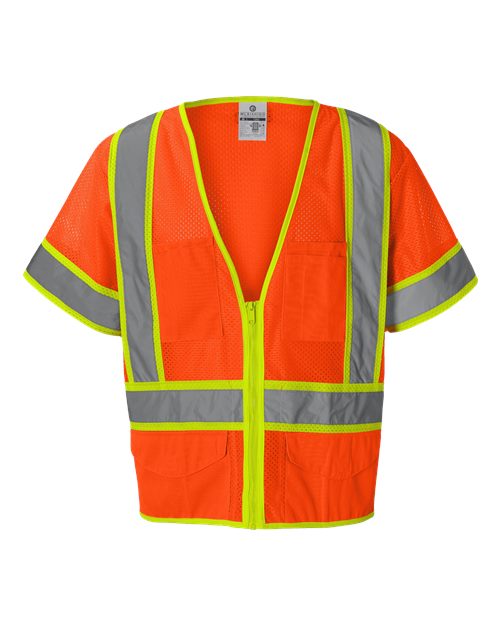 Kishigo Unisex Ultra-Cool Six-Pocket Mesh Surveyor Vest High Visibility