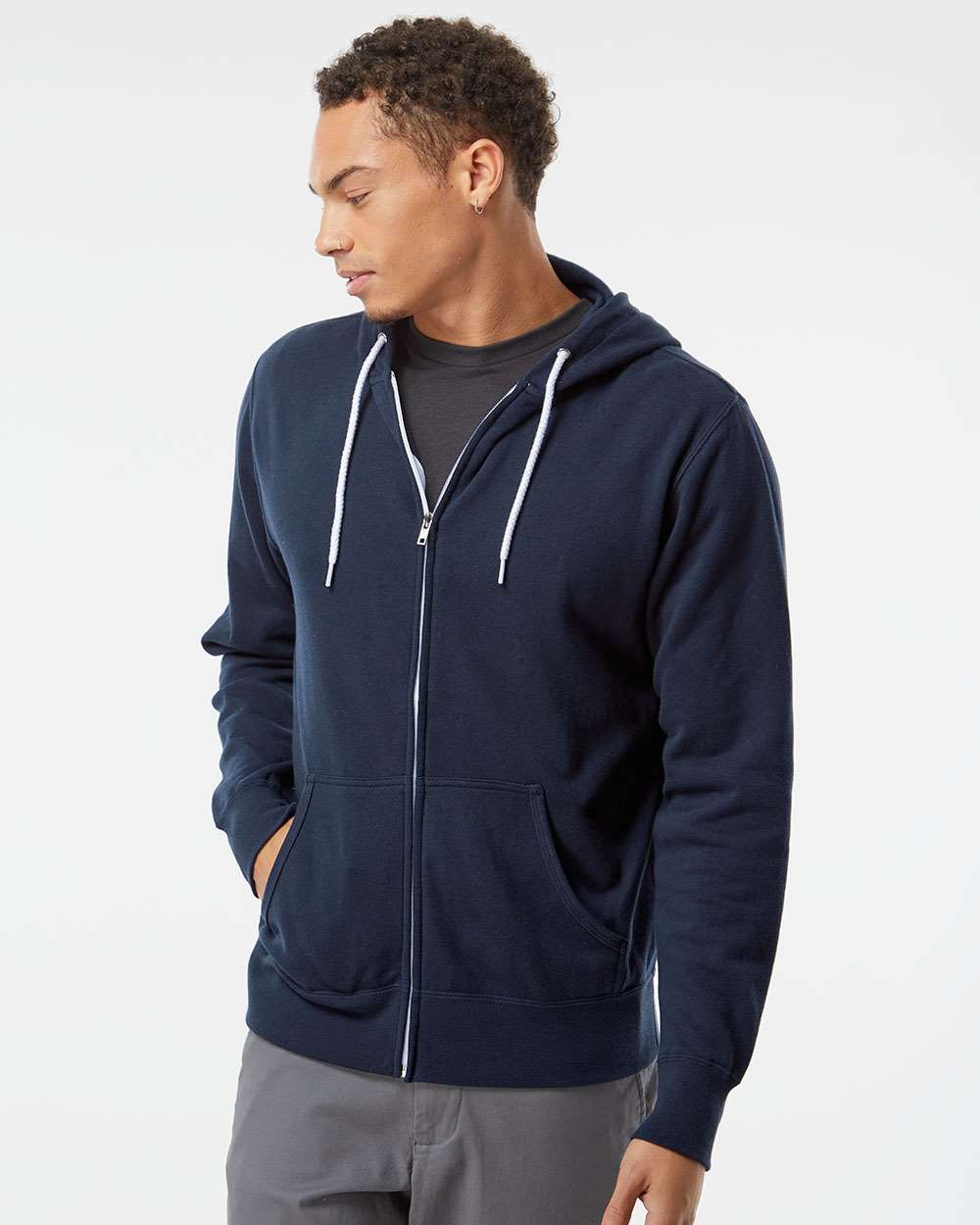 Independent Trading Co. Unisex Lightweight Full-Zip Hooded Fleece Sweatshirt