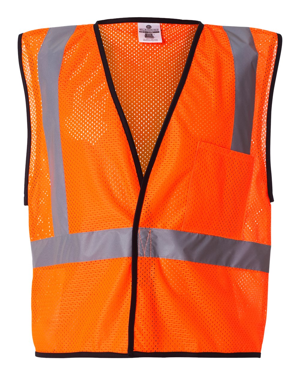 Kishigo Unisex Economy Single Pocket Hook-and-Loop Mesh Vest