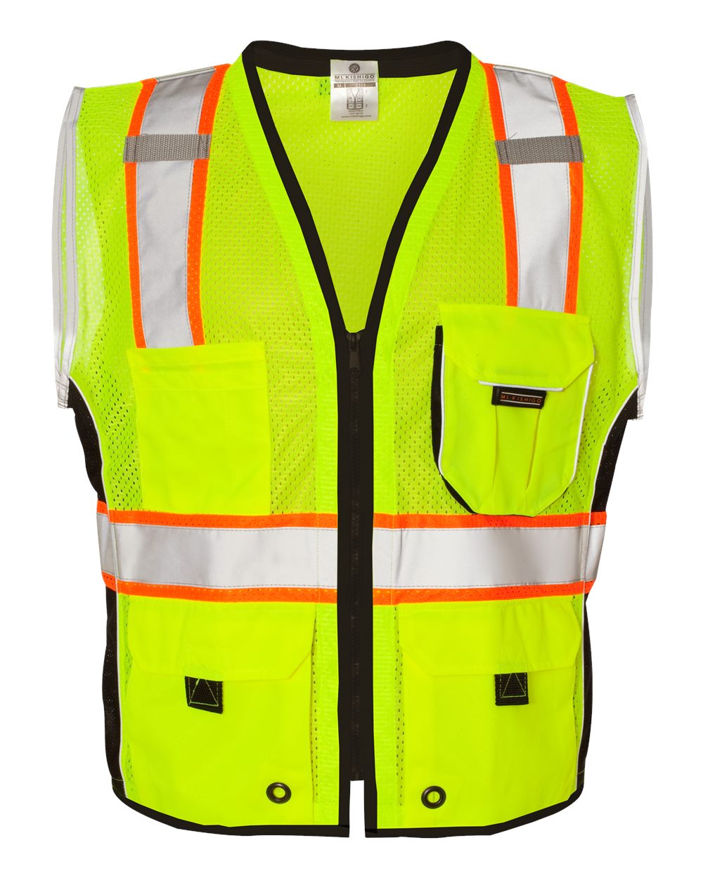 Kishigo Unisex Premium Black Series Heavy-Duty Reflective Mesh Safety Vest