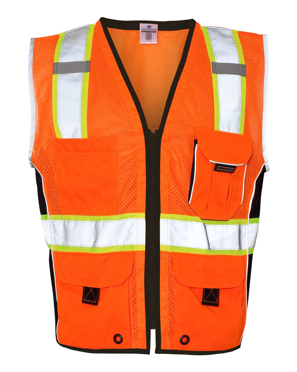 Kishigo Unisex Premium Black Series Heavy-Duty Reflective Mesh Safety Vest