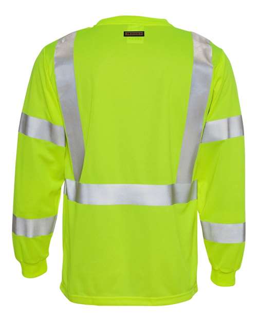 Kishigo Unisex Class 3 High-Visibility Long Sleeve Safety T-Shirt - Moisture-Wicking