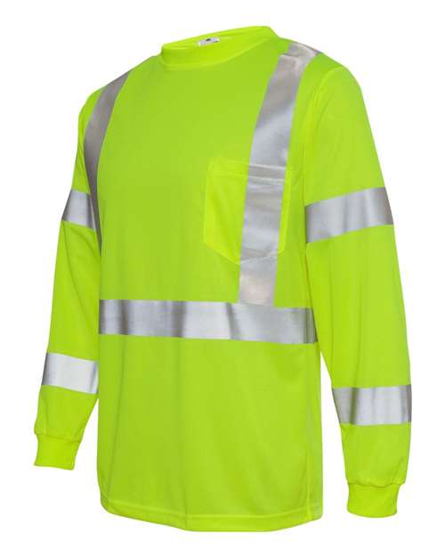 Kishigo Unisex Class 3 High-Visibility Long Sleeve Safety T-Shirt - Moisture-Wicking