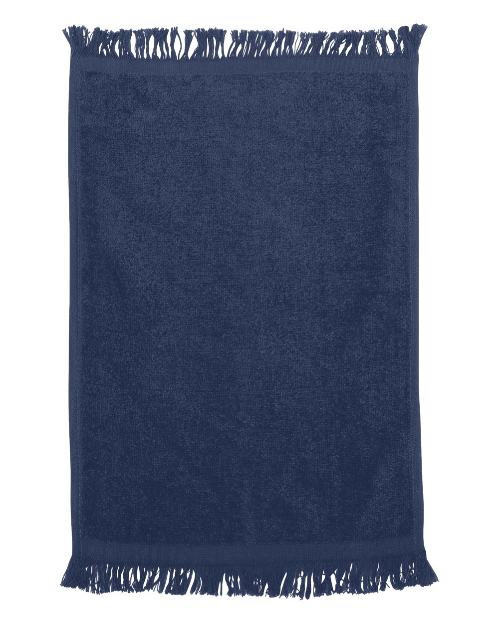 Q-Tees Fringed Fingertip Cotton Towel, Velour and Terry Finish
