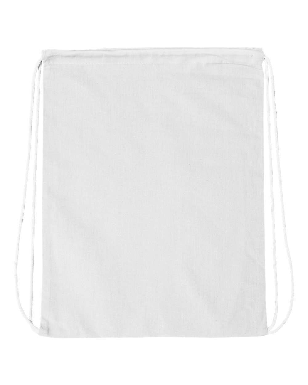 Q-Tees Q4500 Economy Cotton Drawcord Cinch Backpack Tote Bag