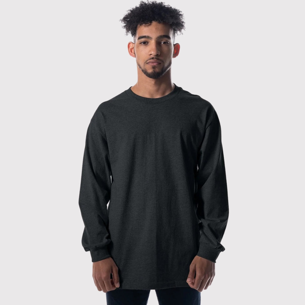 Men's Heavyweight Open-End Cotton Long Sleeve Tee | Durable Classic Fit Shirt