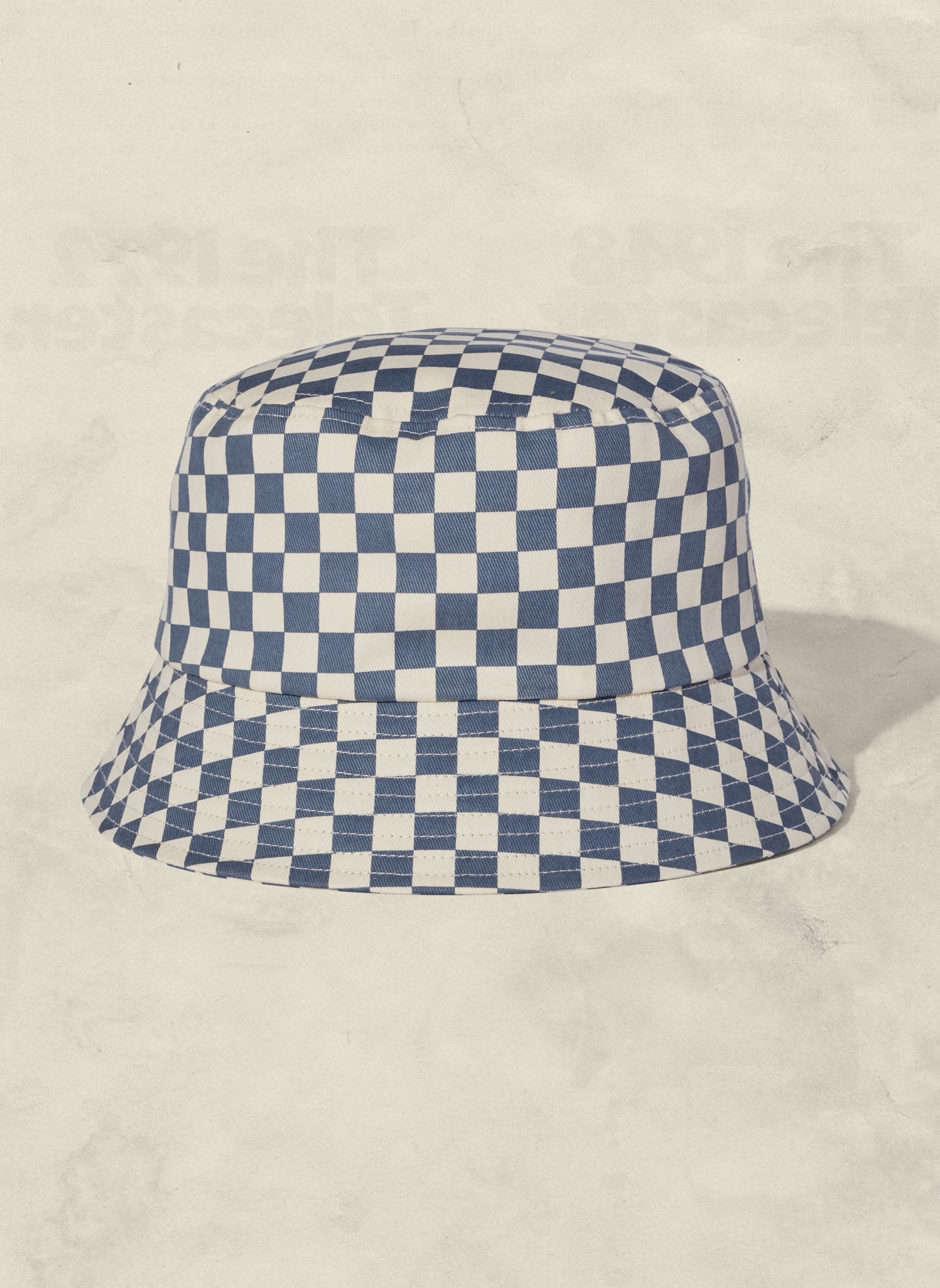 Vintage Checkerboard Cotton Twill Bucket Hat - One Size Fits All