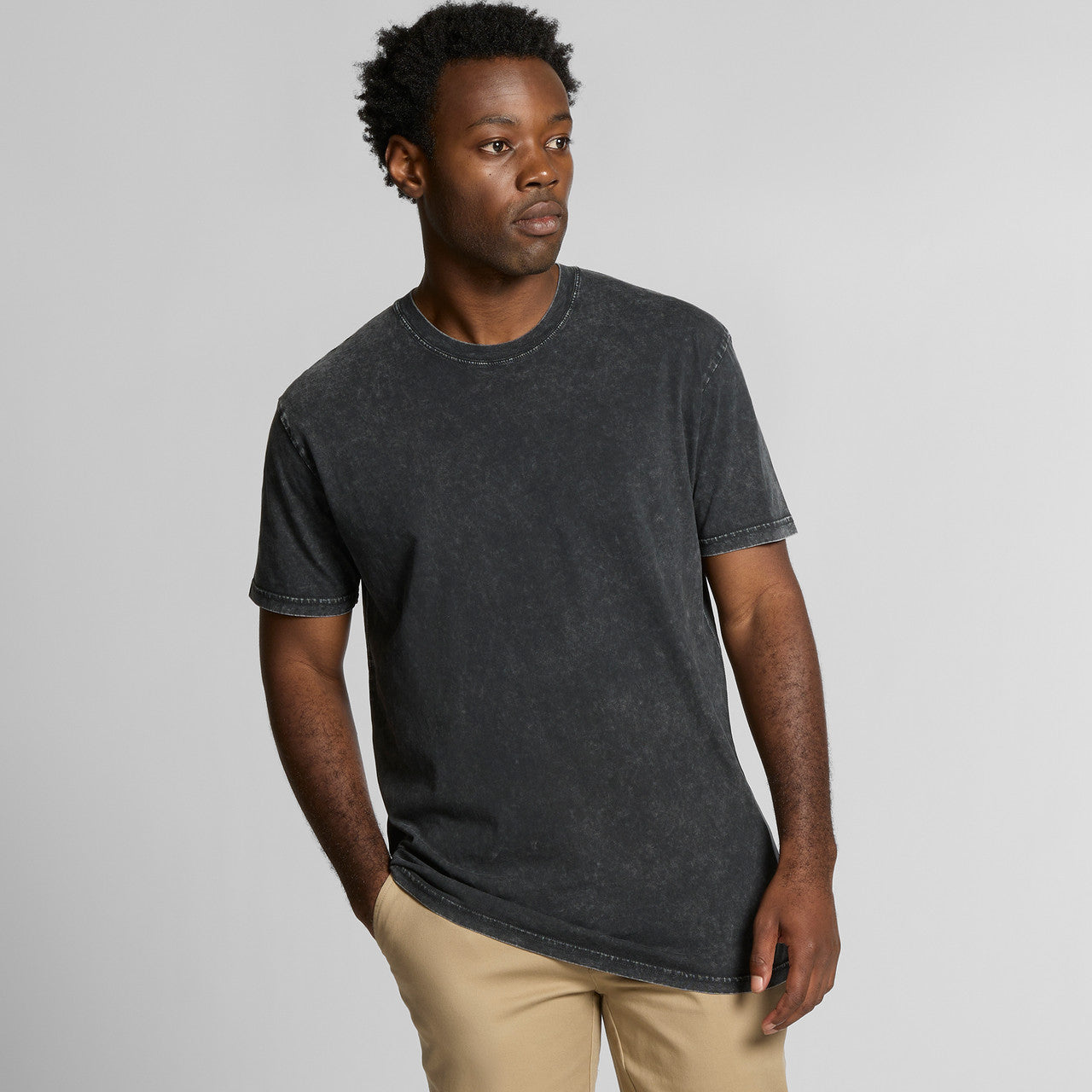 Premium Stone Wash Staple T-Shirt, Soft Cotton, Distressed Look, Comfortable Everyday Tee