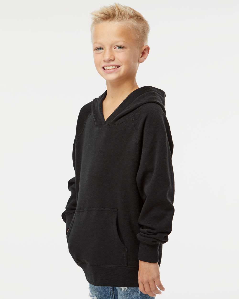 Youth Lightweight Special Blend Raglan Hooded Sweatshirt with Raglan Sleeves