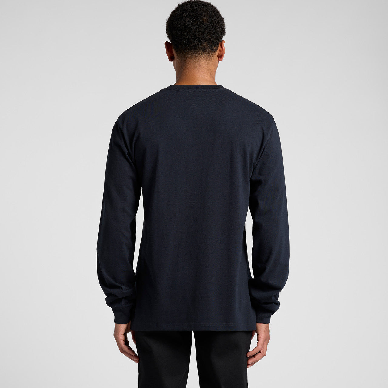Men's Premium Carded Cotton Block Long Sleeve Tee Shirt Durable Comfortable Fit