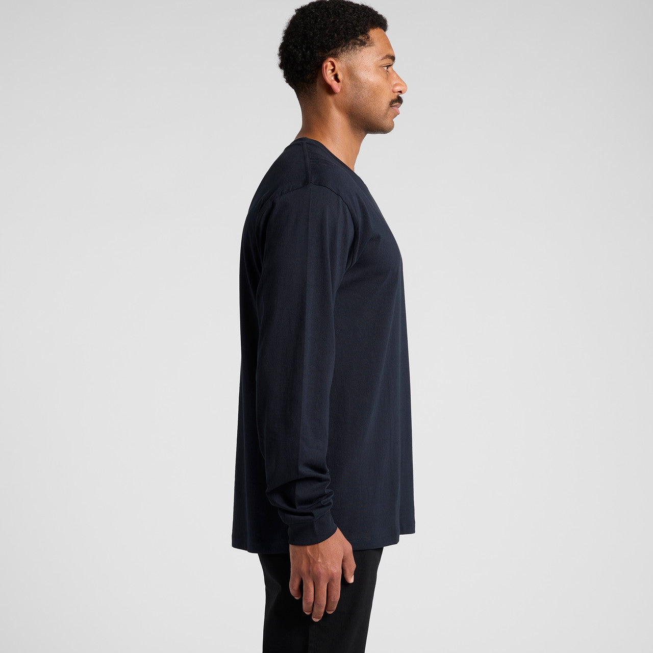 Men's Premium Carded Cotton Block Long Sleeve Tee Shirt Durable Comfortable Fit