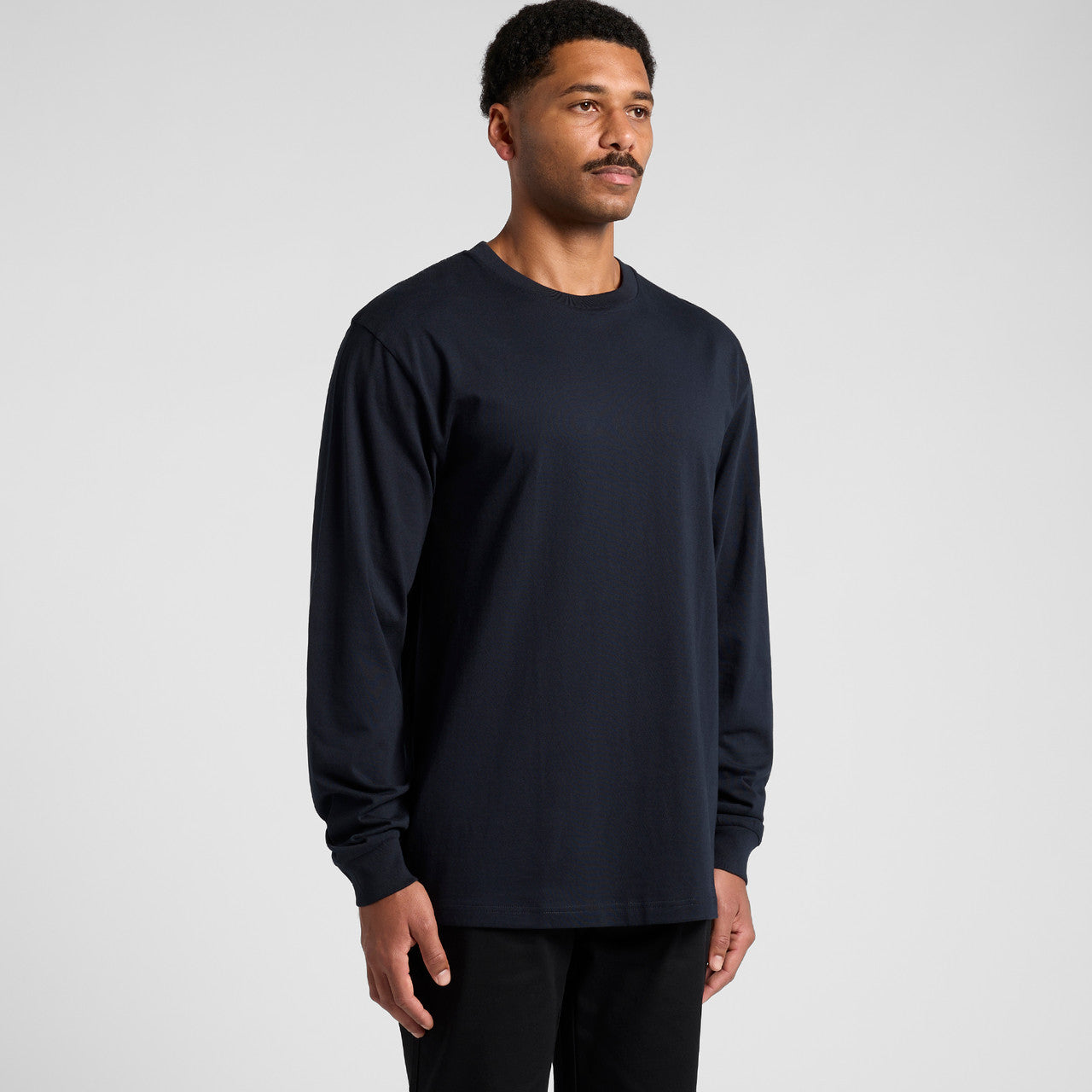 Men's Premium Carded Cotton Block Long Sleeve Tee Shirt Durable Comfortable Fit