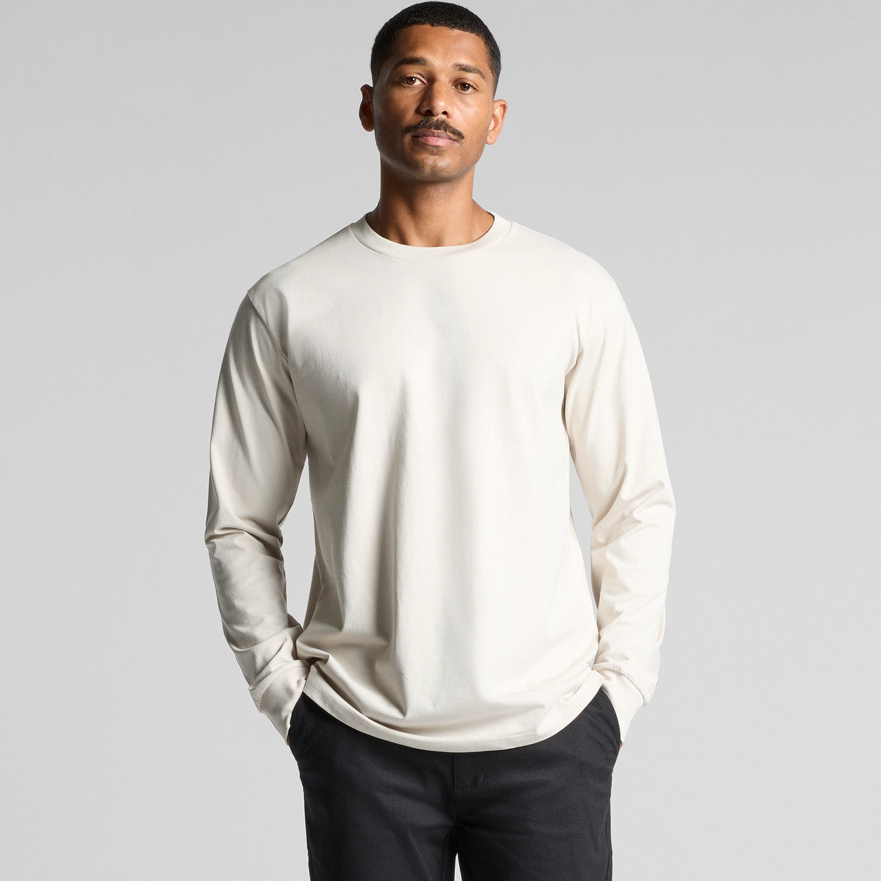 Men's Premium Heavyweight Long Sleeve Tee, 100% Combed Cotton, Regular Fit, Durable