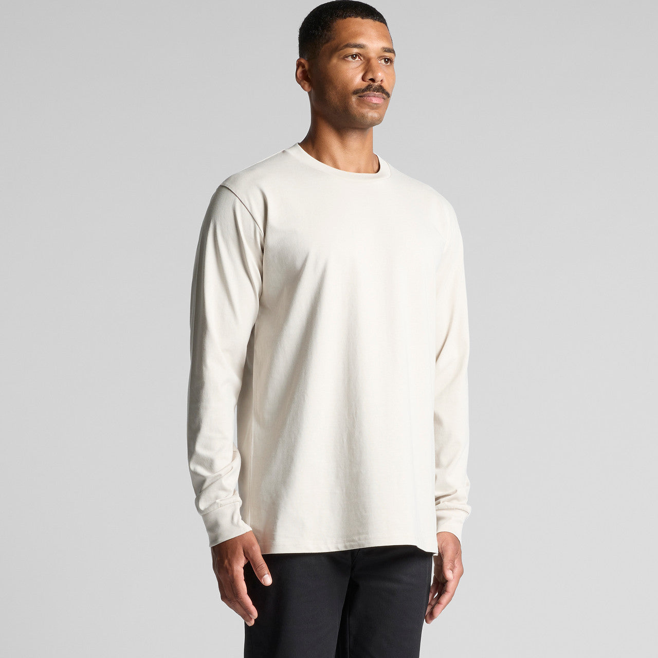 Men's Premium Heavyweight Long Sleeve Tee, 100% Combed Cotton, Regular Fit, Durable