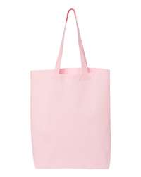 Q-Tees Economical 100% Cotton Tote Bag, 6oz Durable Handles