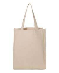 Q-Tees 27L Jumbo Cotton Canvas Shopping Bag with Gusseted Base