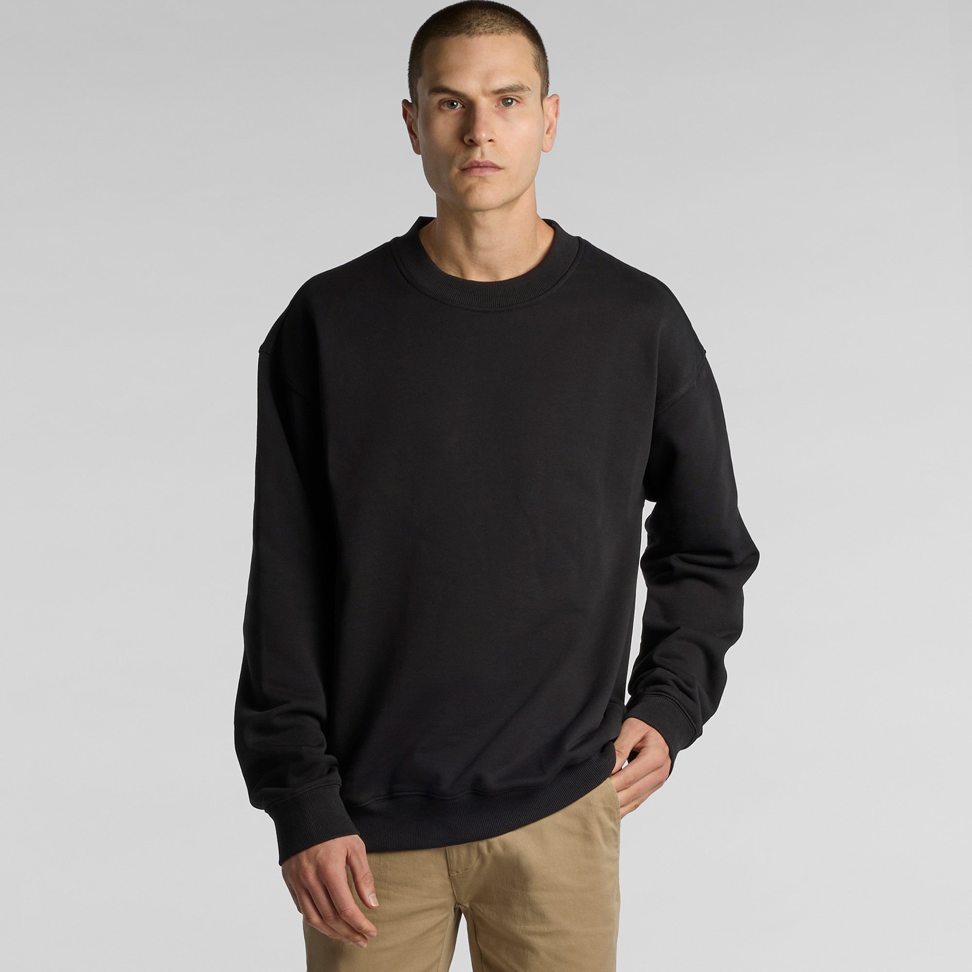 Premium Heavyweight Cotton French Terry Crewneck Sweatshirt - Relaxed Fit, Durable